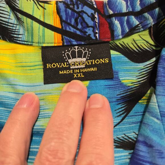 Royal Creations Hawaiian Aloha Shirt Men's XXL Hawaiian Sunset Made in Hawaii - Picture 2 of 8